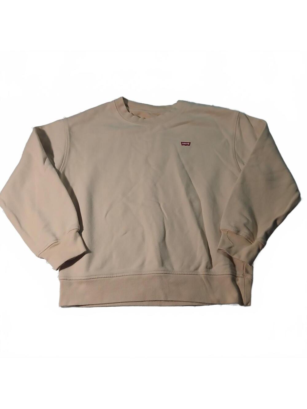 Levis Beige Crewneck Sweatshirt Minimalist Classic Streetwear Casual